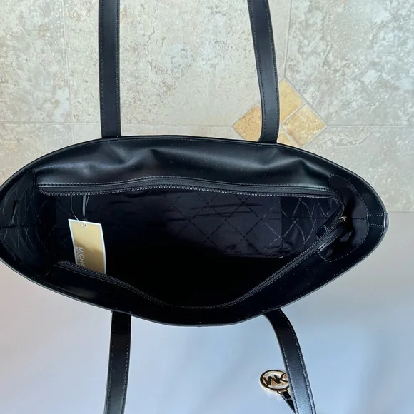 Michael Kors Jet Set Travel Medium Zip Top Shoulder Tote Bag MK Black Multi